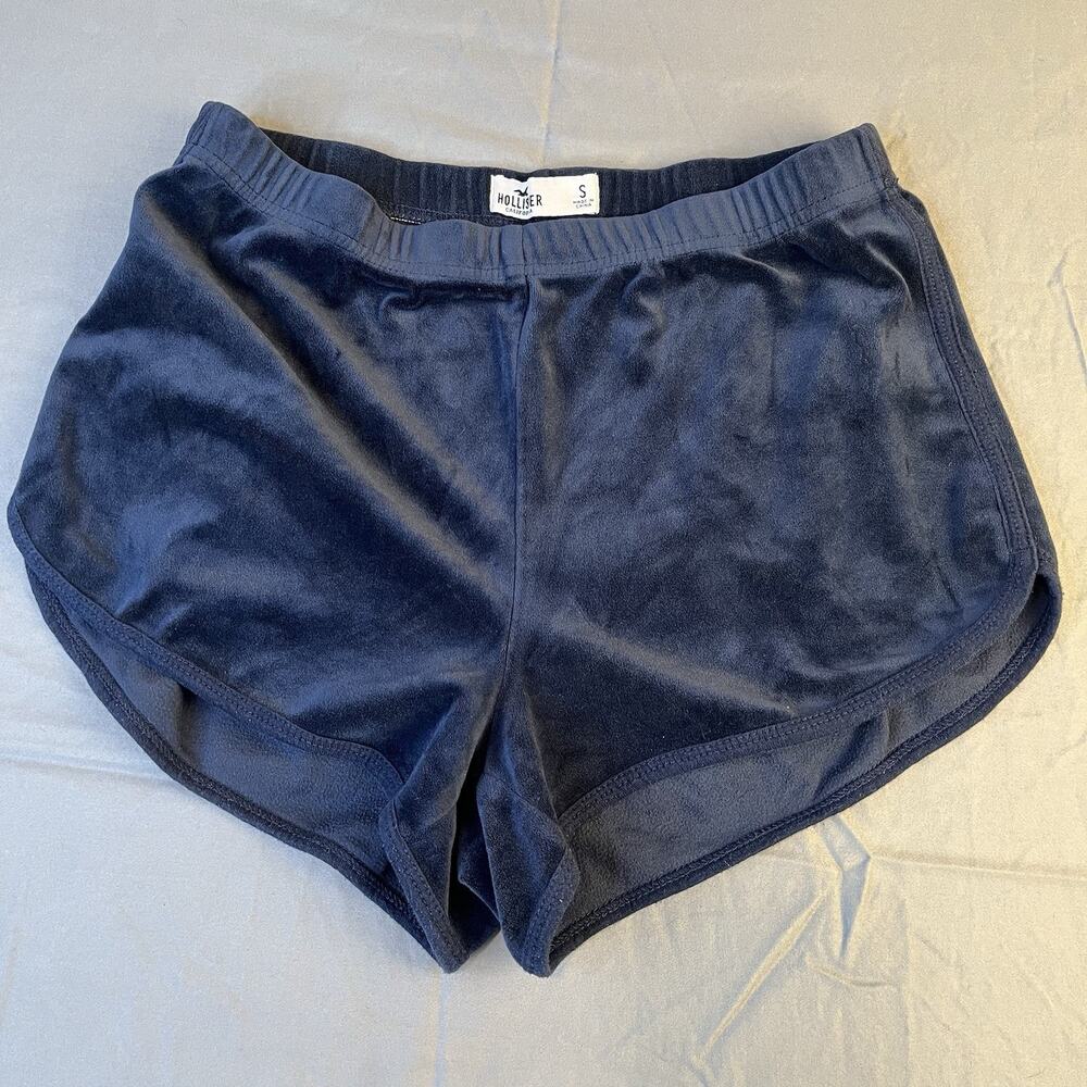 Hollister Soft Velvet Shorts Navy Blue Women’s Size Small 2.5” Inseam Pull On
